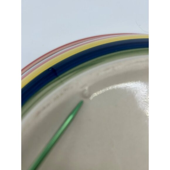 Swirl Serving Bowl Pasta Striped 12" Hand Painted Multi-color Granny Core - Picture 7 of 7